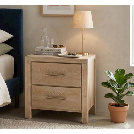 B5822 - 92 : Tủ Đầu Giường 02 Ngăn Kéo - Màu Kem Sứ Nung